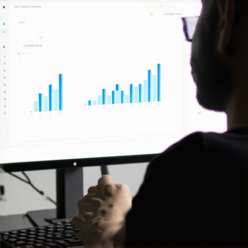 Person analyzing GMB analytics on computer