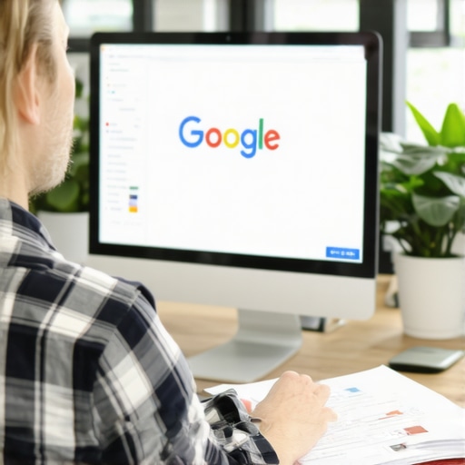 Business owner correcting GMB details on laptop