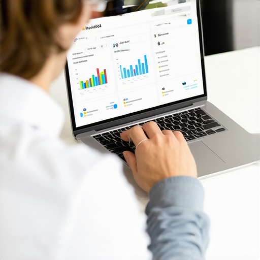 A person analyzing local SEO data on a laptop with various SEO software open.