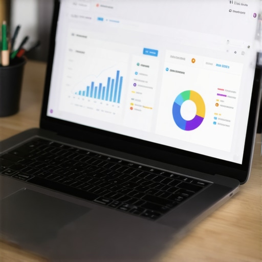 A person analyzing local SEO data on a laptop, focusing on GMB ranking metrics.