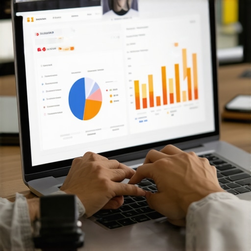 Person analyzing local SEO metrics on a laptop