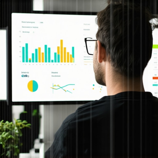 Data Analysis for GMB Maintenance Person reviewing local SEO analytics on a computer