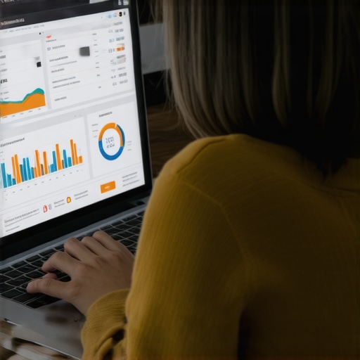 A person analyzing local SEO metrics on a laptop with various SEO software interfaces open