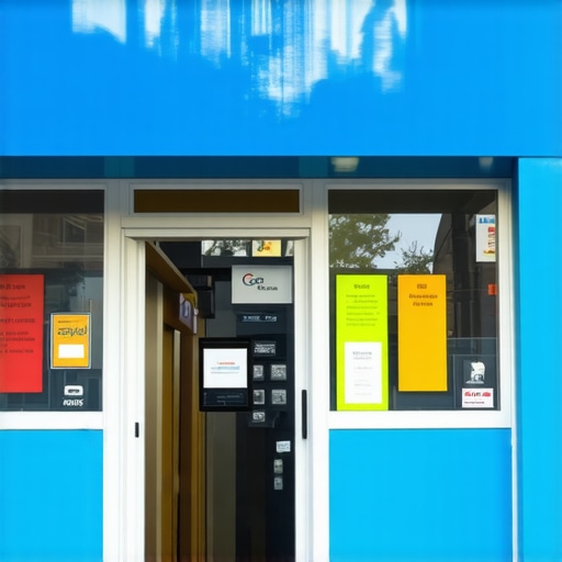 Business storefront with clear GMB signage