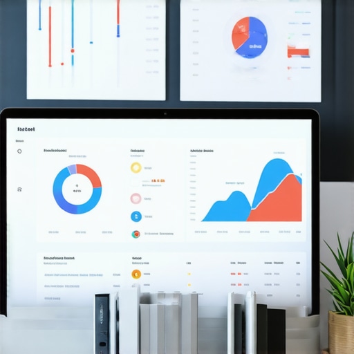 Person analyzing local SEO metrics on a digital dashboard in an office setting