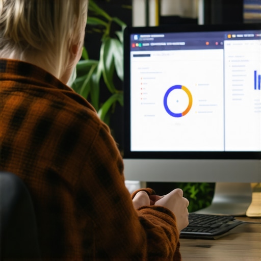 Person analyzing Google My Business insights on a digital tablet