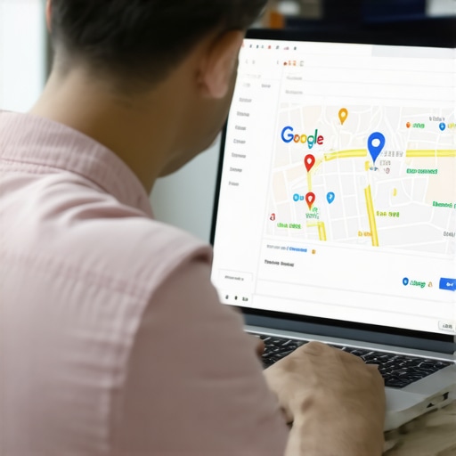 Person reviewing local business ranking data on a computer.