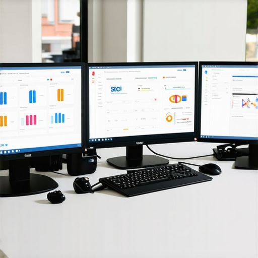 Workspace with SEO dashboards for GMB management