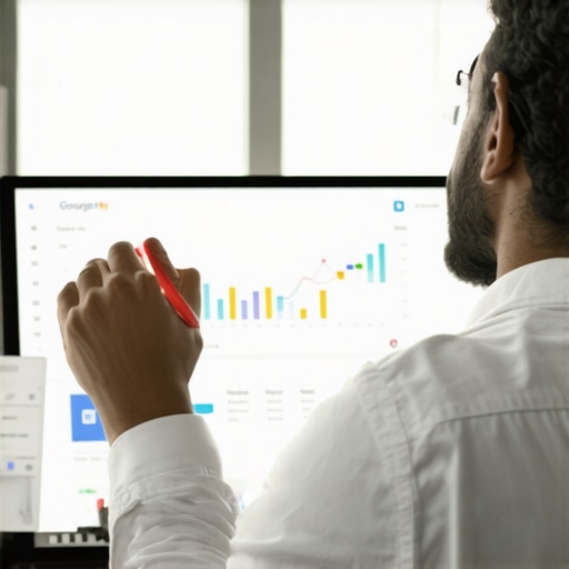 Technician reviewing GMB dashboard and analytics for troubleshooting