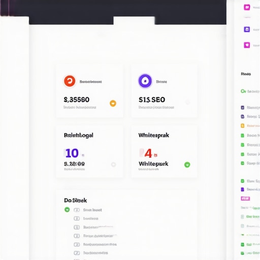 Screen displaying local SEO tracking tools and rankings for GMB profiles.