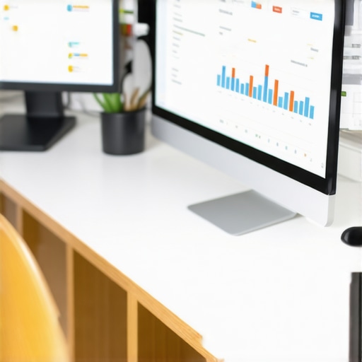 Desk setup with citation and SEO tools for maintaining Google My Business profiles.