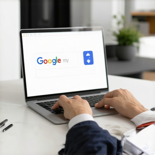 Person analyzing GMB listing data on laptop for recovery strategies